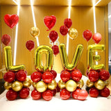 Gaeaspace  -  Red Gold Balloon Garland Arch Kit Gold Confetti Ballons For Girls Birthday Bachelorette Engagement Party Wedding Decoration