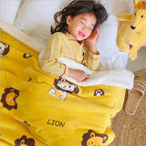 Gaeaspace  -  4 Sizes Winter Warm Baby Berber Fleece Blankets Sofa Sleeping Blanket Thickened Warm Plush Coral Fleece Baby Bed Sleeping Quilt