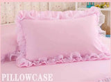 Gaeaspace  -  2pcs Korean style Lace Pillow Cover White/Blue/Purple Standard Girls Pillow Case Solid Color Princess bedding Pillowcase 48x74cm