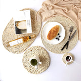 Gaeaspace  -  Japan Cup Pad Holder Placemat Coffee Drink Coasters Heat Proof Braided Coaster Mats Pads Corn Bran Table Decoration Accessories