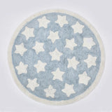 Gaeaspace  -  Star Rug Tapete Infantil Round Nordic Cotton Floor Mat Kilim Soft Blue Rugs for Baby Children Kids Bedroom Living Room Decor