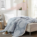 Gaeaspace  -  100% Cotton Muslin Blanket Bed Sofa Travel Breathable Summer Soft Throw Blanket 4 Layers Gauze AB Side Bedspread 200*230cm