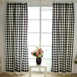 Gaeaspace  -  Classical style black and white grid cloth curtains semi shade plaid cloth curtains for bedroom and living room cotton fabric