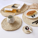 Gaeaspace  -  Japan Cup Pad Holder Placemat Coffee Drink Coasters Heat Proof Braided Coaster Mats Pads Corn Bran Table Decoration Accessories