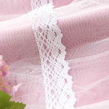 Gaeaspace  -  Princess Beauty 3 Layers Blackout Curtains for Girl's Bedroom Pink Lace Sheer tulle Curtains for Living Room Window Drapes