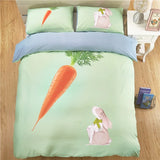 Gaeasapce  -  Carrot Rabbit Cartoon Bedding Set Luxury Include Quilt Cover and Pillowcase King Size Queen Size Full Size Comforter Bedding Set