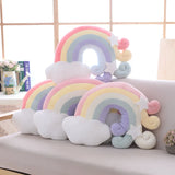 Gaeaspace  -  1pc Many Styles of Moon&Star&Shell&Rainbow Plush Pillow Soft Colorful Triangle&Hexagon Stuffed Cartoon Toy Sofa Cushion Dolls