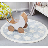 Gaeaspace  -  Star Rug Tapete Infantil Round Nordic Cotton Floor Mat Kilim Soft Blue Rugs for Baby Children Kids Bedroom Living Room Decor