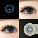 Gaeaspace  -  1 Pair Natural Blue Lenses Colored Contact Lenses for Myopia Eyes Beauty Cosmetic Eye Color Lens Yearly Use 14.2MM