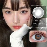 Gaeaspace  -  2pcs/pair Natural Pupil Lenses Contact Lenses for Eyes Comic Black Eyes Tear Eye 2 Tone Series Eye Contacts (dia:14mm)