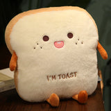 Gaeaspace   -  Plush Bread Pillow Cute Simulation Food Toast Soft Doll Warm Hand Pillow Cushion Home Decoration Kids Toys Birthday Gift