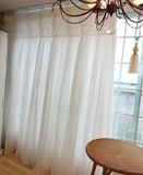 Gaeaspace  -  Fashion Princess White Blackout Curtains for Living Room Korean 3 Layers Fairy Sheer Drapes for Girls' Bedroom Home Deco Fabrics