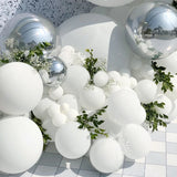 Gaeaspace  -  125pcs Silver 4D White Balloon Arch Garland Kit Wedding Decoration Baby Shower Birthday Party Decor Confetti Balloon