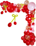 Gaeaspace  -  120 Pieces Of Red Pink Cherry Party Balloon Arch Garland Set Summer Baby Shower Tropical Hawaiian Party Girl Birthday Decoration