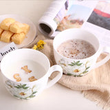 Gaeaspace  - 600ml Creative Ceramic Mug with Cover Chinese Style Special Slotted Cup Breakfast bowl Mug Office Fancy Gift for Tea Drinker