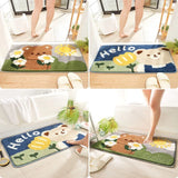 Gaeaspace  -  Kawaii Shiba Inu Cat Bear Bathroom Entrance Door Mat Cute Plush Bath Mug Doormat Home Non-slip Indoor Outdoor  Kitchen Carpet