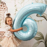 Gaeaspace  -  40inch Pastel Baby Blue Pink Foil Number Balloon 1 2 3 4 5 6 7 8 9 Birthday Party Baby Shower Wedding Decoration Festival Ballon