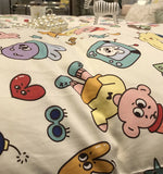 Gaeaspace  -  Cute cartoon bedding set kid teen,colorful single double cotton twin full queen home textile bed sheet pillow case quilt cover