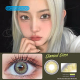 Gaeaspace  -  Diamonds Green Colored Contact Lenses soft for eyes small Beauty Pupil myopia prescription degree yearly natural new big