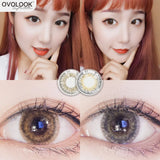 Gaeaspace  -  2pcs/pair Cream Lenses 2 Tone Series Contact Lenses Colored Lenses for Eyes Eye Color Lens Yearly Use (DIA:14.5mm)