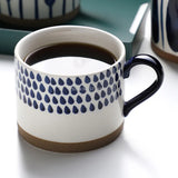 Gaeaspace  -  Hand-painted Ceramic Coffee Cups Beer Tea Mug Mug Nordic Wind Mug Large Breakfast Blue Milk Coffee Cup Glass Drinkware