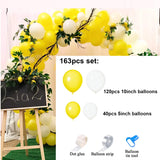 Gaeaspace  -  163Pcs/set Light Yellow White Balloons Garland Arch Chain for Baby Shower Decor Wedding Girls Birthday Party Decoration