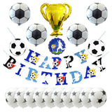 Gaeaspace  -  1set Soccer Foil Balloons Banner Football Club World Sport Champion Trophy Fans Latex Balls Boy Birthday Party Decoration Globos