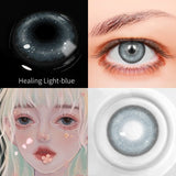 Gaeaspace  -  1 Pair(2pcs) Latest Lenses Natural Beauty Colored Lenses Eye Contact Lenses for Myopia Prescription Blue Green Eyes Lens