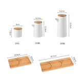 Gaeaspace  -  3pcs Ceramic Seasoning Bottle Nordic Style Kitchen Seasoning Jar   Set Wooden Lid Salt Shaker Seasoning Jar Kitchen Accessories