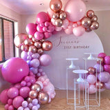 Gaeaspace  -  126Pcs Pink Rose Gold Chrome Balloons Arch Garland Kit for Birthday Wedding Party Decorations, Baby Shower Decorations for Girl