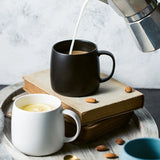 Gaeaspace  -  Simple Ceramic Mug Porcelain Matte Coffee Mug Creative Matte Pure Color Coffe Cugs Breakfast Milk Cup Coffee Set