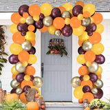 Gaeaspace  -  102Pcs Yellow Orange Gold Autumn Theme Thanksgiving Halloween Pumpkin Balloons Garland Kit Globos Wedding Birthday Party Decor