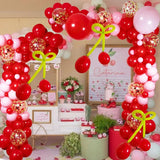 Gaeaspace  -  120 Pieces Of Red Pink Cherry Party Balloon Arch Garland Set Summer Baby Shower Tropical Hawaiian Party Girl Birthday Decoration