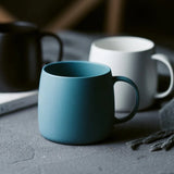 Gaeaspace  -  Simple Ceramic Mug Porcelain Matte Coffee Mug Creative Matte Pure Color Coffe Cugs Breakfast Milk Cup Coffee Set