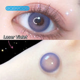 Gaeaspace  -   Laser Purple Colored Contact Lenses soft for eyes small Beauty Pupil myopia prescription degree yearly natural new big