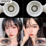 Gaeaspace  -  2pcs/pair Natural Lenses with Diopters Contact Lenses for Eyes Eye Contacts Color Lens Eyes Yealy Use (DIA:14.5mm)