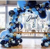 Gaeaspace  -  1set Navy Blue Helium Balloons Arch Kit White Gold Silver Confetti Balloons Baby Shower Birthday Party Wedding Decoration Globos