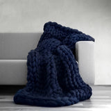 Gaeaspace  -  Hand Chunky Knitted Blanket Fashion Chunky Hand-Woven Coarse Carpet Blanket Home Textile Knitted Soft Blanket