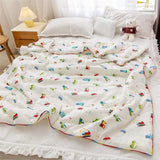 Gaeaspace  -  Children Muslin Cotton Quilt Air-conditioning Comforter Soft Kids Blanket Quilt With Fiber Filling Boy Girl Blanket Quilting