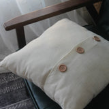 Gaeaspace  -  Japan Style Button Pillow Case Cushion Cover Fronha Cotton Linen Back Support Pillowcases Decorative Home Office Pillows Covers