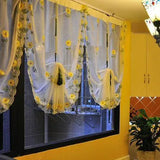 Gaeaspace  -  Daisy qi qiu lian Lifting Curtain Embroidered Finished Product Window Screen Rome Curtain Bedroom Floating Curtain