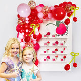 Gaeaspace  -  120 Pieces Of Red Pink Cherry Party Balloon Arch Garland Set Summer Baby Shower Tropical Hawaiian Party Girl Birthday Decoration