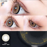 Gaeaspace  -  1 Pair Colorful Contact Lenses Colored Lenses for Eyes Burst Beads Series 3 Tone Eye Color Lens Eye Contacts Yearly Use