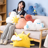 Gaeaspace  -  Kawaii Pillow Cloud Cartoon Sun Moon Raindrop Cloud Pillow Cushion Creative Happiness Cloud Family Plush Toy Sofa Home Decor