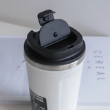 Gaeaspace  -  380/520ML Simple Suction Mug Thermos Stainless Steel Double Insulated Coffee Cup Keep Warm Flask Portable Travel Car Ice Cup