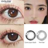 Gaeaspace  -  2pcs/pair Natural Pupil Lenses Contact Lenses for Eyes Comic Black Eyes Tear Eye 2 Tone Series Eye Contacts (dia:14mm)