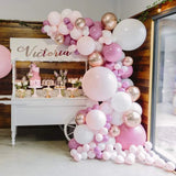 Gaeaspace  -  96pcs DIY Rose Pink Balloon Garland Arch Kit for Wedding Bachelorette Bridal Shower Baby Shower Girls Birthday Party Decoration