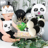 Gaeaspace  -  117PcsBlackand White Pink Confetti Balloon Garland Set Panda Pull Flag Aluminum Film Balloon Party Baby Gift Birthday Decoration