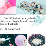 Gaeaspace  -  86pcs Black Pink Balloon Garland Arch Kit Rose Gold Metallic Balloons Birthday Party Wedding Baby Shower Graduation Decoration