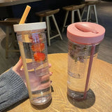 Gaeaspace  -  Creativity Fruits Filter Water Bottle With Straw Plastic Outdoor Water Cup School Water Bottle Travel Sport Drinkware Juice Cup